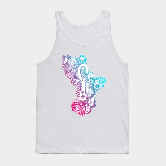 Dual Color Horus Ankh Tank Top by kenallouis